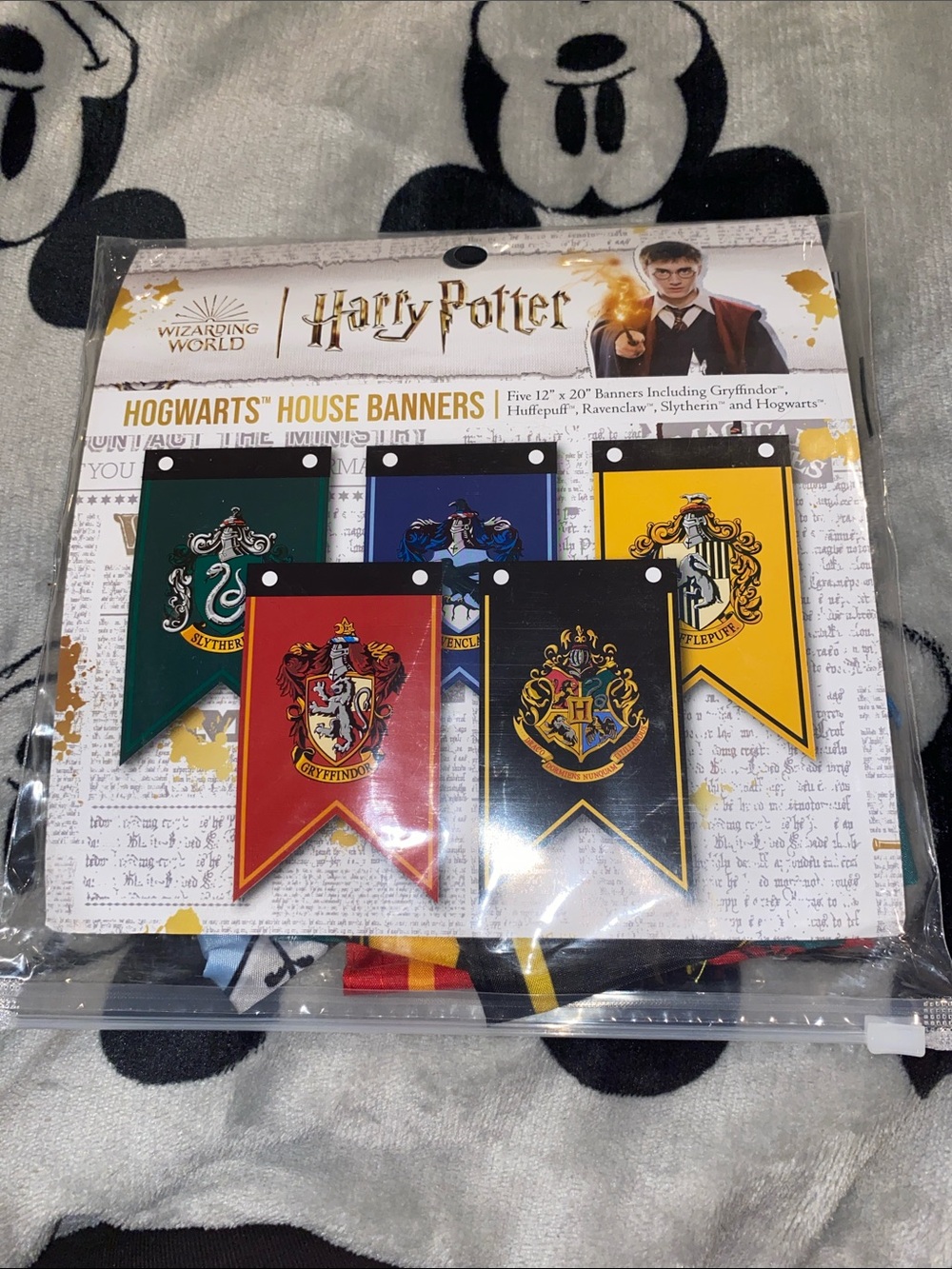 Harry Potter Hogwarts House Banners - Official Wizarding World Set (Multi Color)